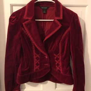 Burgundy velvet jacket